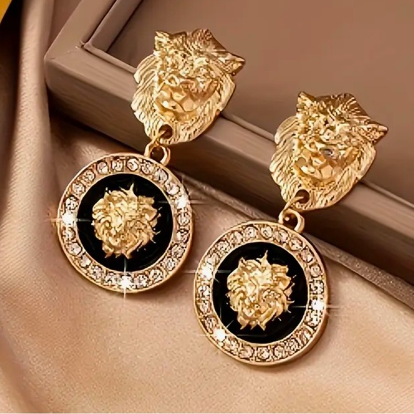Fashion Jewelry Jewelry - New Lion and Rhinestone Enamel Earrings